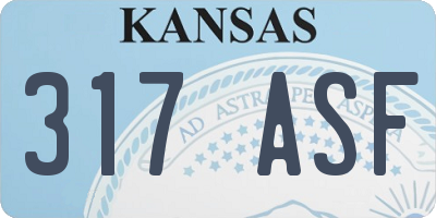 KS license plate 317ASF