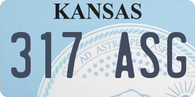KS license plate 317ASG