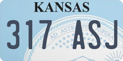 KS license plate 317ASJ