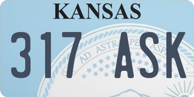 KS license plate 317ASK
