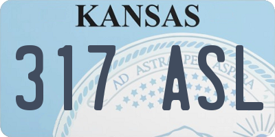 KS license plate 317ASL