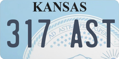 KS license plate 317AST