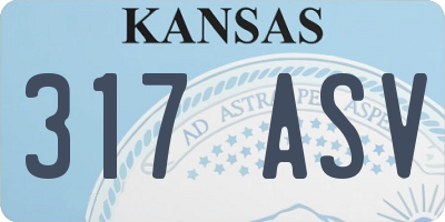KS license plate 317ASV