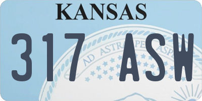KS license plate 317ASW