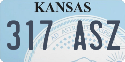KS license plate 317ASZ