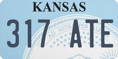 KS license plate 317ATE