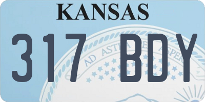 KS license plate 317BDY
