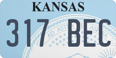 KS license plate 317BEC