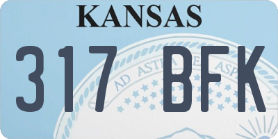 KS license plate 317BFK