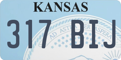 KS license plate 317BIJ