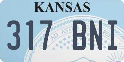 KS license plate 317BNI