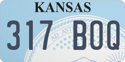 KS license plate 317BOQ