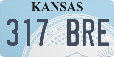KS license plate 317BRE