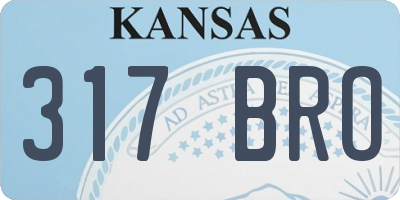 KS license plate 317BRO