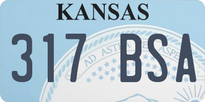 KS license plate 317BSA