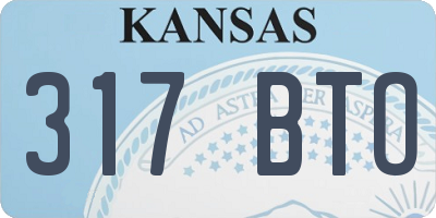 KS license plate 317BTO