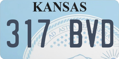 KS license plate 317BVD
