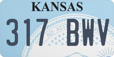 KS license plate 317BWV