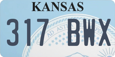 KS license plate 317BWX
