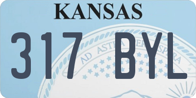 KS license plate 317BYL