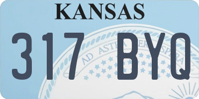 KS license plate 317BYQ