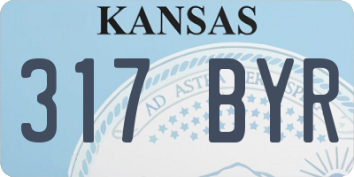 KS license plate 317BYR