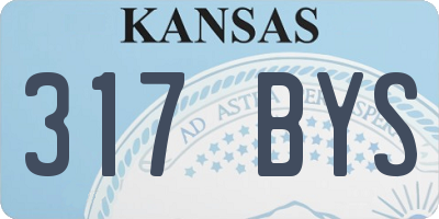 KS license plate 317BYS
