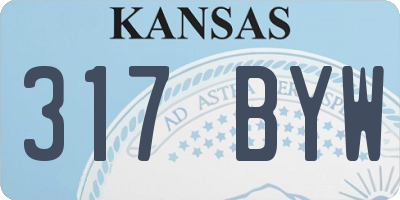 KS license plate 317BYW