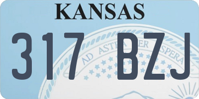 KS license plate 317BZJ