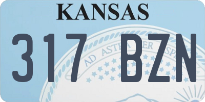 KS license plate 317BZN