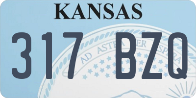 KS license plate 317BZQ