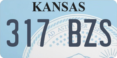 KS license plate 317BZS