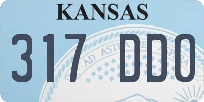KS license plate 317DDO