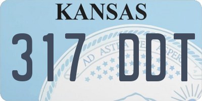 KS license plate 317DDT
