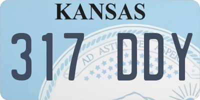 KS license plate 317DDY