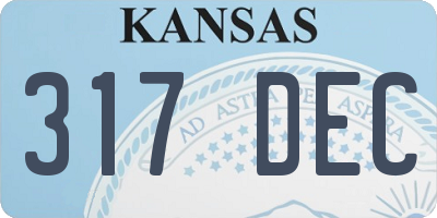 KS license plate 317DEC