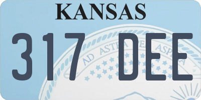 KS license plate 317DEE