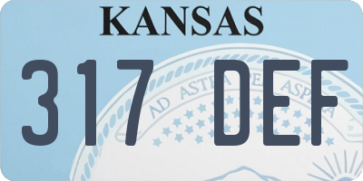 KS license plate 317DEF