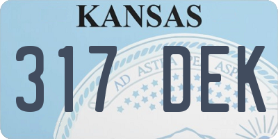 KS license plate 317DEK