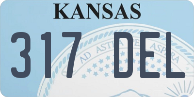 KS license plate 317DEL