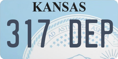 KS license plate 317DEP