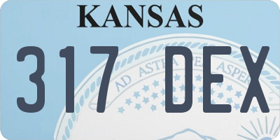 KS license plate 317DEX