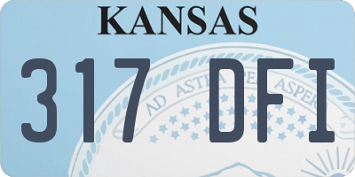 KS license plate 317DFI