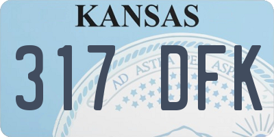 KS license plate 317DFK