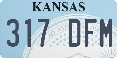 KS license plate 317DFM