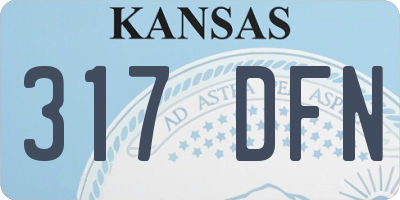 KS license plate 317DFN