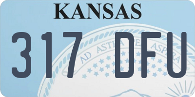 KS license plate 317DFU