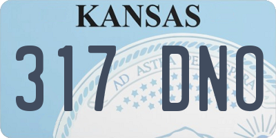 KS license plate 317DNO