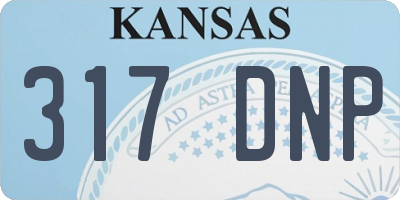 KS license plate 317DNP