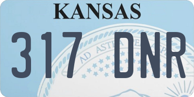 KS license plate 317DNR